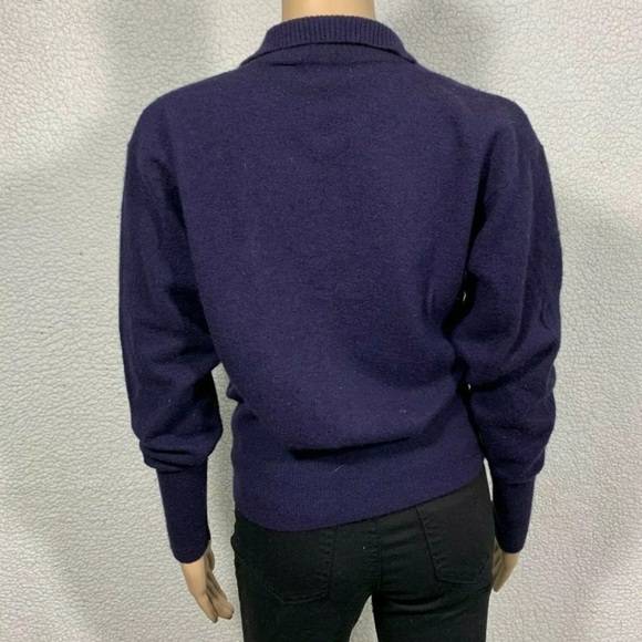 Vintage Women's Lambs Wool Angora Rabbit Hair Pullover Henley Sweater - Picture 4 of 5